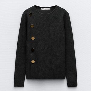 New Zara Side Button Knit Sweater